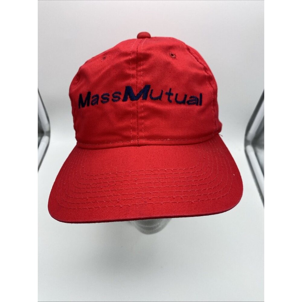 Mass Mutual Red Baseball Cap Hat Snap-back OSFM #7 on Back Embroidery